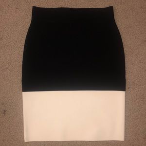bcbgmaxazria B&W color-block bandage skirt